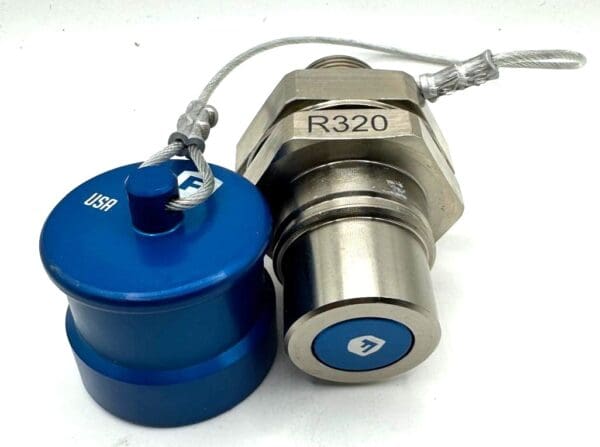 R320C, FAST FILL SYSTEMS R320/34 MATRIX 3/4" NPT RECEIVER WITH "O" RING CAP BLUE