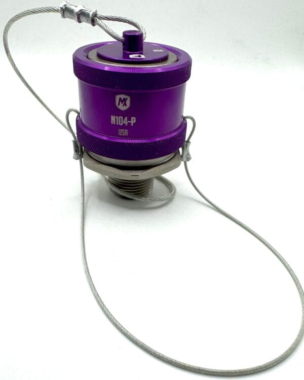 N104P, NOZZLE WITH PLUG, BALL LATCH, 3/4" MNPT (VIOLET), MATCHES FLOMAX ENBL-P4